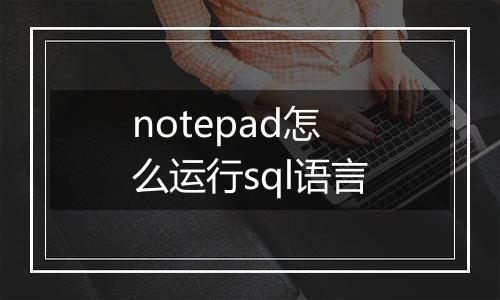 notepad怎么运行sql语言