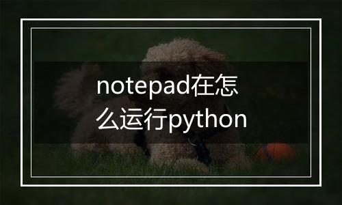 notepad在怎么运行python