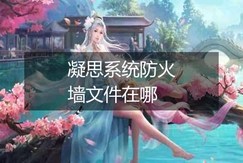 凝思系统防火墙文件在哪