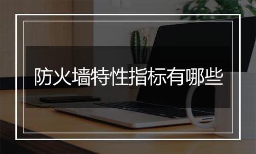 防火墙特性指标有哪些