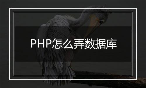 PHP怎么弄数据库