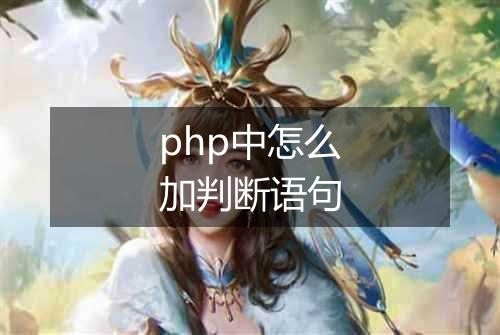 php中怎么加判断语句