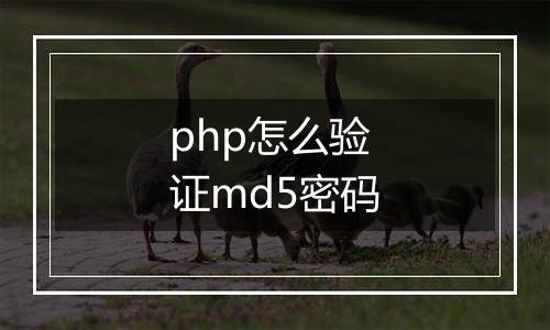 php怎么验证md5密码