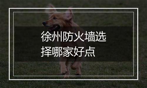 徐州防火墙选择哪家好点