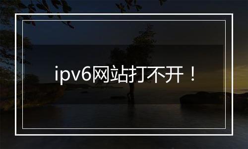 ipv6网站打不开!
