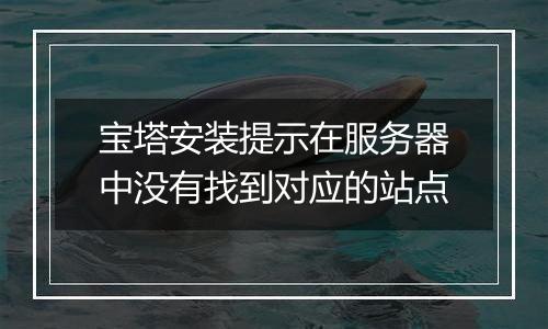 宝塔安装提示在服务器中没有找到对应的站点
