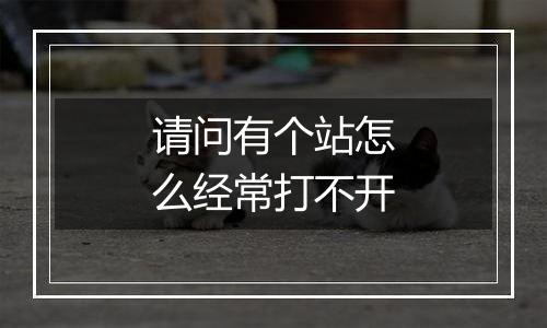 请问有个站怎么经常打不开