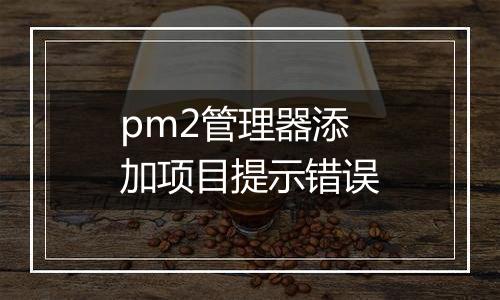 pm2管理器添加项目提示错误
