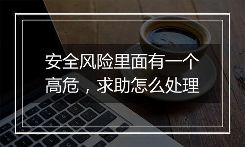 安全风险里面有一个高危,求助怎么处理