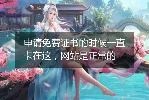 申请免费证书的时候一直卡在这，网站是正常的