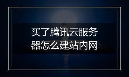 买了腾讯云服务器怎么建站内网