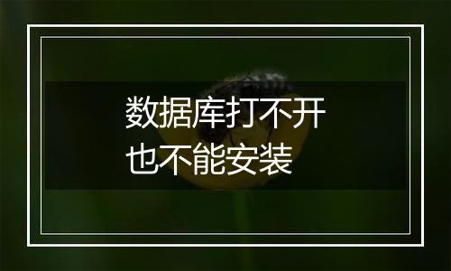 数据库打不开也不能安装