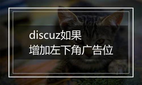 discuz如果增加左下角广告位