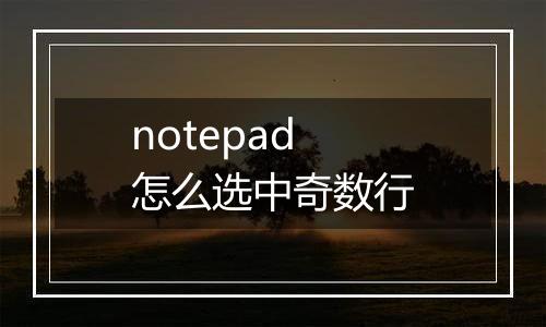 notepad怎么选中奇数行