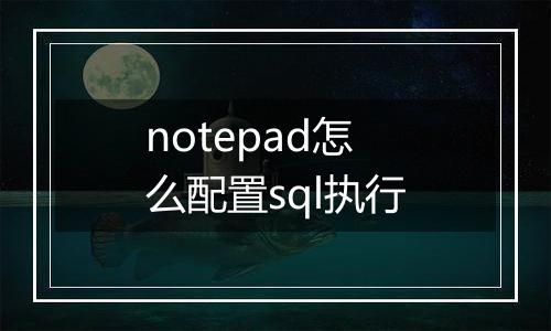notepad怎么配置sql执行