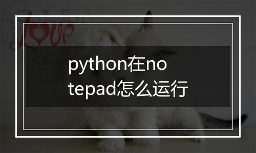 python在notepad怎么运行