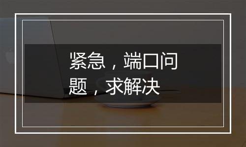 紧急,端口问题,求解决