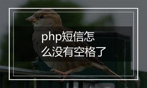 php短信怎么没有空格了