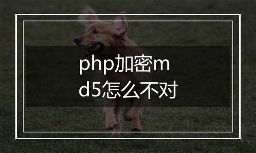 php加密md5怎么不对