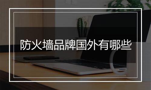 防火墙品牌国外有哪些