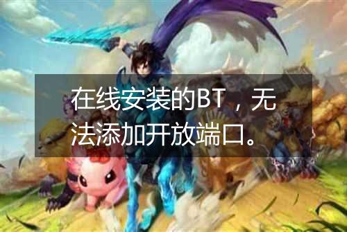 在线安装的BT,无法添加开放端口。