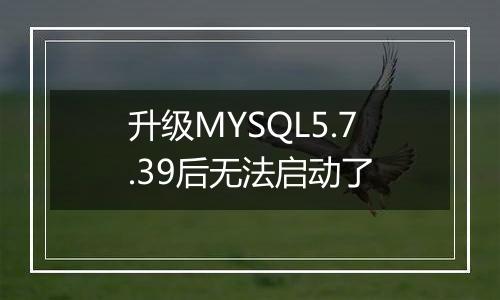 升级MYSQL5.7.39后无法启动了