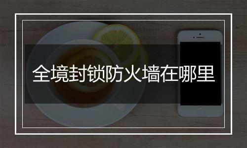 全境封锁防火墙在哪里