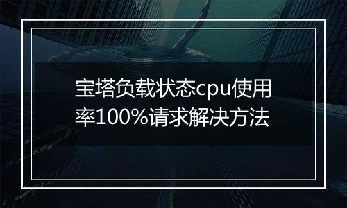 宝塔负载状态cpu使用率100%请求解决方法