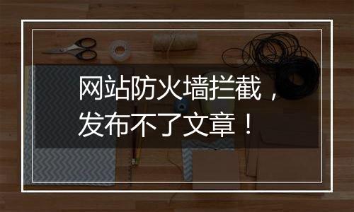 网站防火墙拦截,发布不了文章!