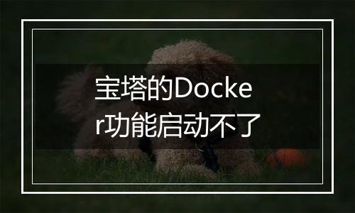 宝塔的Docker功能启动不了