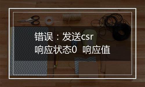 错误:发送csr 响应状态0 响应值
