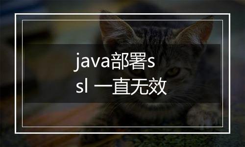 java部署ssl 一直无效