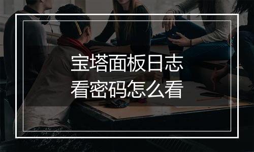宝塔面板日志看密码怎么看
