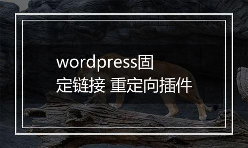wordpress固定链接 重定向插件