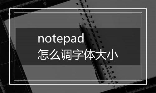 notepad怎么调字体大小