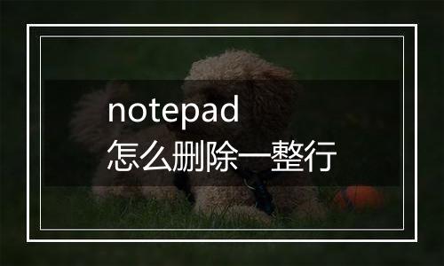 notepad怎么删除一整行
