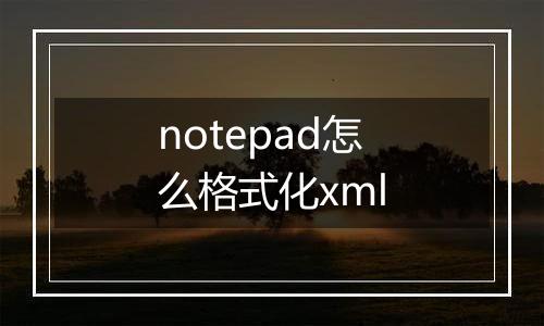 notepad怎么格式化xml