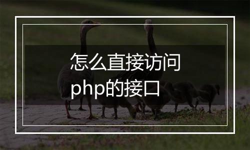 怎么直接访问php的接口