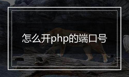怎么开php的端口号