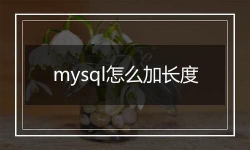 mysql怎么加长度