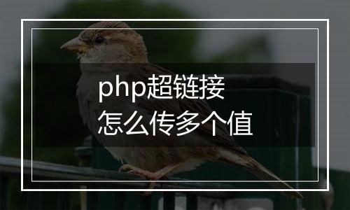 php超链接怎么传多个值