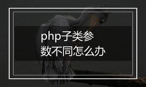 php子类参数不同怎么办