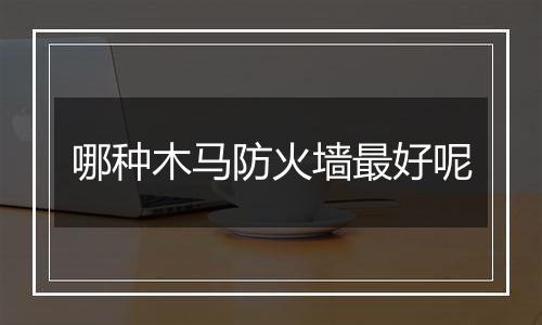 哪种木马防火墙最好呢
