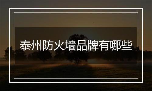 泰州防火墙品牌有哪些