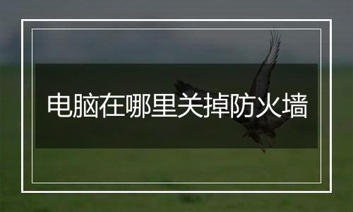 电脑在哪里关掉防火墙