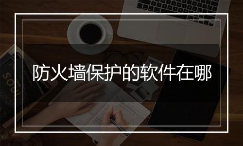 防火墙保护的软件在哪