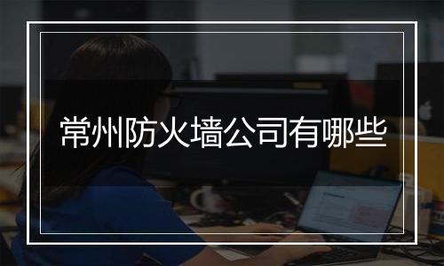 常州防火墙公司有哪些