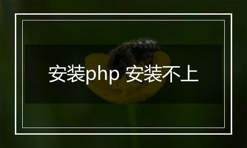 安装php 安装不上
