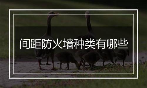 间距防火墙种类有哪些
