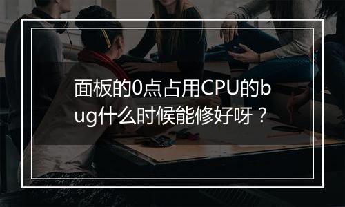 面板的0点占用CPU的bug什么时候能修好呀？